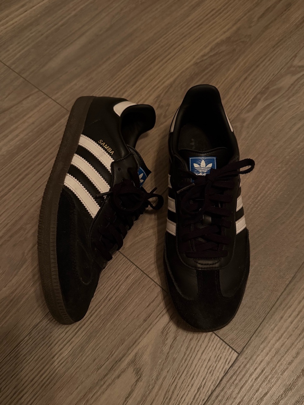 Adidas Sambas Black and White Classic Leather Sneakers